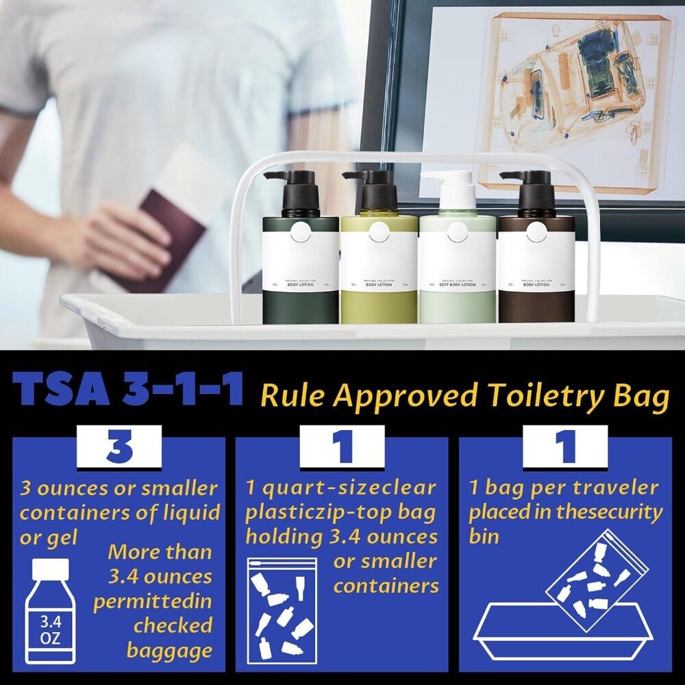 16 Pieces Clear Makeup Bags Bulk, Tsa Approved Toiletry Bag For Travel, Pvc Wate View 3